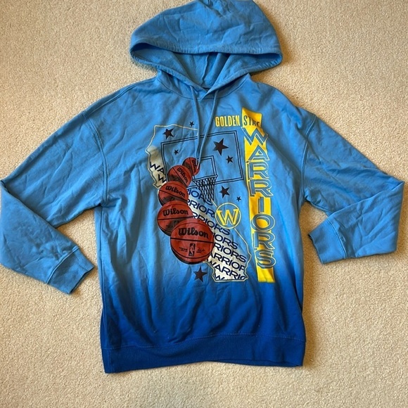 Golden State Warriors NBA Unisex Blue Ombré Basketball Pullover Hoodie Large - Picture 1 of 6